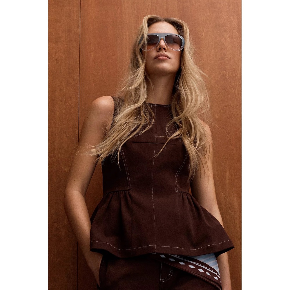 Maeve Sleeveless Peplum Tank Top from Anthropologie Size